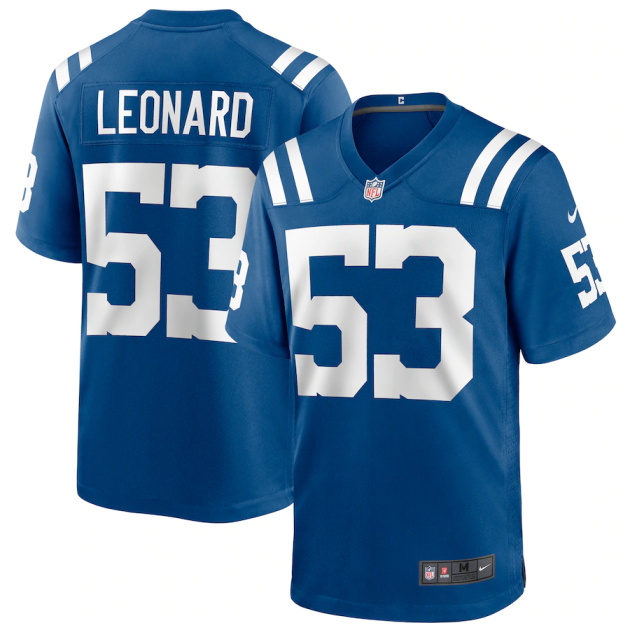 mens nike shaquille leonard royal indianapolis colts game player jersey